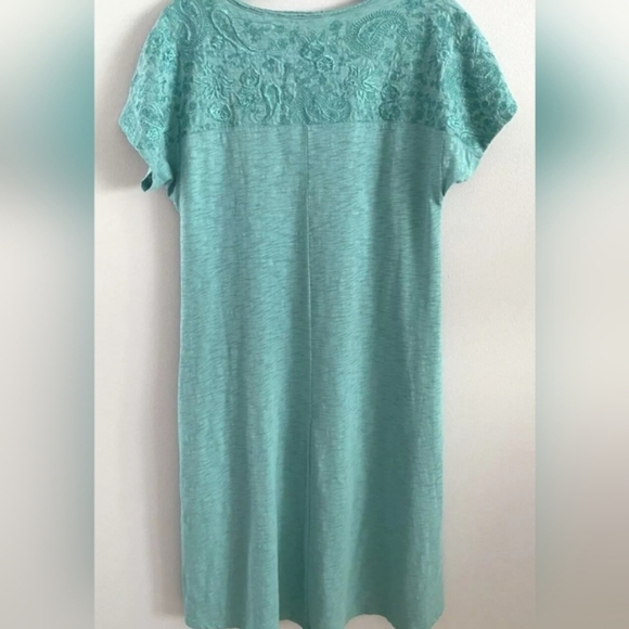 Soft Surroundings Gladstone Porcelain Blue 100% Cotton Embroidered Dress Size S - Picture 3 of 7